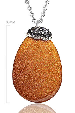 Sertifikalı Zirkonlu Doğal Kahverengi Jasper Yıldız Taşı Kolye