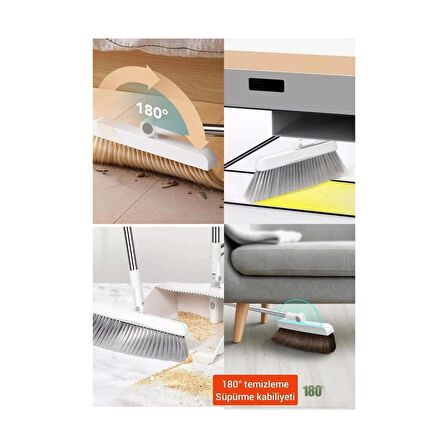 Faraşlı Kürek Seti - Yer Kaplamaz Tüy Toplayıcı Taraklı Süpürge Temizlik Seti