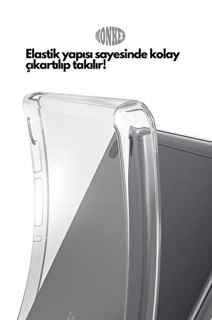 Monker Samsung Galaxy Tab A7 Lite T220 T225 Uyumlu Şeffaf Silikon 8.7 inç Tablet Kılıfı Kapak Renksiz