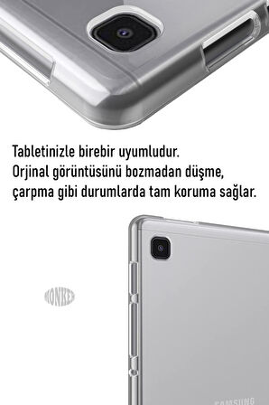 Monker Samsung Galaxy Tab A7 Lite T220 T225 Uyumlu Şeffaf Silikon 8.7 inç Tablet Kılıfı Kapak Renksiz