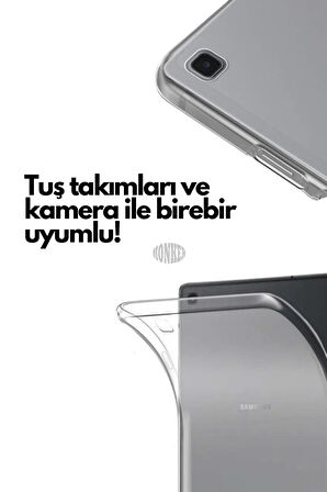 Monker Samsung Galaxy Tab A7 T500 T505 Uyumlu Şeffaf Silikon 10.4 inç Tablet Kılıfı Kapak Renksiz