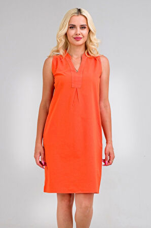 Bold & Young Kadın Cepli 3/4 Kol Çekmez Omuz Büzgülü A Pli Pamuklu Dokuma Kumaş Efsane Elbise