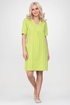 Cepli Yıkanmış Pamuk Likralı Elbise