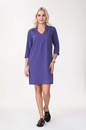 Cepli Yıkanmış Pamuk Likralı Elbise