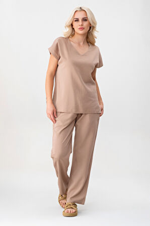 BOLD & YOUNG Kadın Günlük Düşük Kollu Pamuklu Tişört