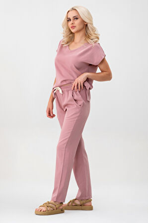 BOLD & YOUNG Kadın Günlük Düşük Kollu Pamuklu Tişört