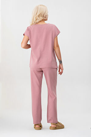 BOLD & YOUNG Kadın Günlük Düşük Kollu Pamuklu Tişört