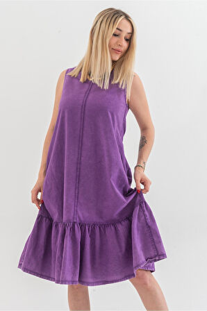 Bold & Young Cepli Kolsuz Pamuklu Dokuma Elbise