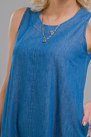 Bold & Young Cepli Kolsuz Pamuklu Dokuma Elbise