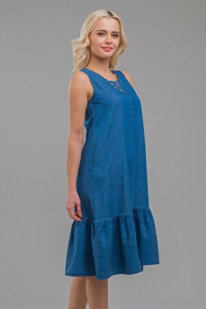 Bold & Young Cepli Kolsuz Pamuklu Dokuma Elbise