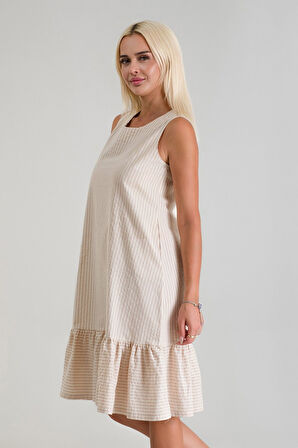 Bold & Young Cepli Kolsuz Pamuklu Dokuma Elbise