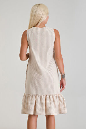 Bold & Young Cepli Kolsuz Pamuklu Dokuma Elbise