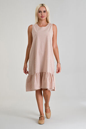 Bold & Young Cepli Kolsuz Pamuklu Dokuma Elbise