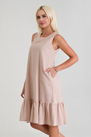 Bold & Young Cepli Kolsuz Pamuklu Dokuma Elbise