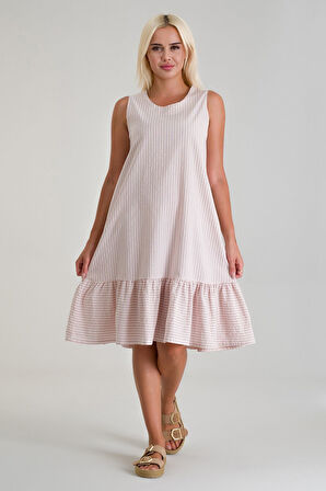 Bold & Young Cepli Kolsuz Pamuklu Dokuma Elbise