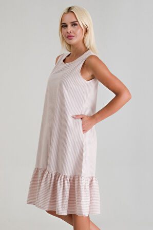 Bold & Young Cepli Kolsuz Pamuklu Dokuma Elbise