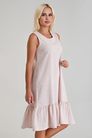 Bold & Young Cepli Kolsuz Pamuklu Dokuma Elbise