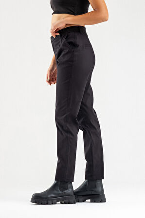 Bold & Young Kadın Likralı Pamuklu Kumaş Yandan Cepli Pantolon