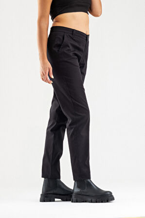 Bold & Young Kadın Likralı Pamuklu Kumaş Yandan Cepli Pantolon