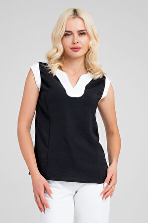 Bold & Young Kadın V Yakalı Yaka Kol Kombinli Aerobin Kumaş Atlet