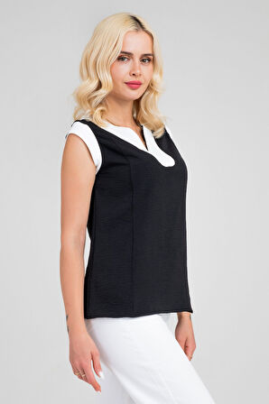 Bold & Young Kadın V Yakalı Yaka Kol Kombinli Aerobin Kumaş Atlet