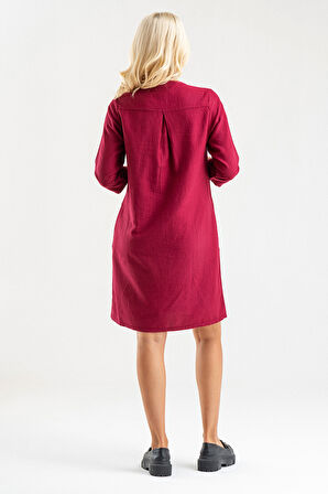 Cepli Yıkanmış Pamuk Likralı Elbise