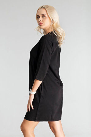 Cepli Yıkanmış Pamuk Likralı Elbise