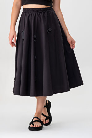 Bold & Young Kadın Tokalı Cepli Beli Lastikli Etek