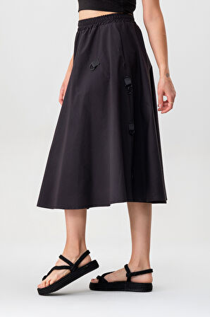 Bold & Young Kadın Tokalı Cepli Beli Lastikli Etek