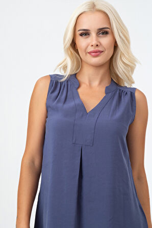 Cepli Yıkanmış Pamuk Likralı Elbise