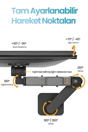 24-57" Armada Ultrawide PC Ekran Monitör Kolu 30 KG Kapasiteli VESA Uyumlu Tam Hareketli Monitör Standı