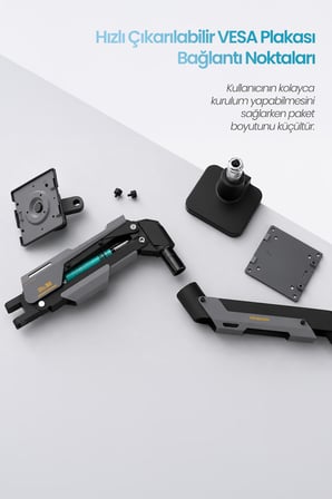 24-57" Armada Ultrawide PC Ekran Monitör Kolu 30 KG Kapasiteli VESA Uyumlu Tam Hareketli Monitör Standı