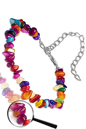 Sertifikalı Renkli Sedef Kırık Doğal Taşlı Bileklik 1.kalite (ABD)