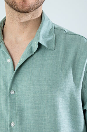  Mevsimlik Keten Dokulu Uzun Kollu Oversize Erkek Gömlek(ÜRÜN GENİŞ KALIPDIR)