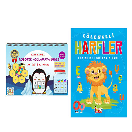 Becerikli Kaşifler Cırt Cırtlı Robotik Kodlamaya Giriş Aktivite Kitabım ve Bıcırık Eğlenceli Harfler Seti 2 Kitap