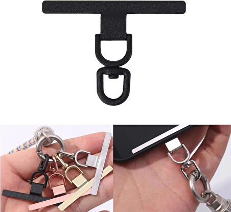 Microcase 360 Döner Başlıklı Telefon İp Askılıklar İçin Paslanmaz Çelik Tutacak Bağlantı Parçası - GÜMÜŞ AL5142 1 ADET