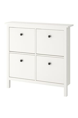 HEMNES ayakkabı dolabı, beyaz, 107x22x101 cm, 4 bölmeli