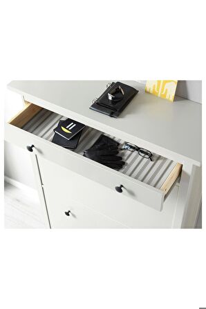 HEMNES ayakkabı dolabı, beyaz, 89x30x127 cm, 3bölmeli