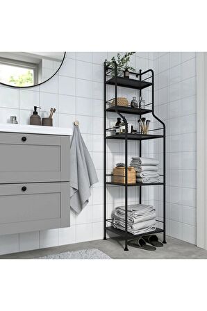 BANYO RAF ÜNİTESİ, SİYAH, 40x156 cm FRÖSJÖN BANYO DÜZENLEYİCİ AÇIK RAF