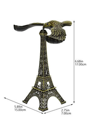 Dekoratif Eyfel Kulesi Denge Kartalı Heykeli Eski Mimari Alaşım Metal Süs