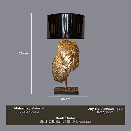 Monza Eskitme Gold Abajur