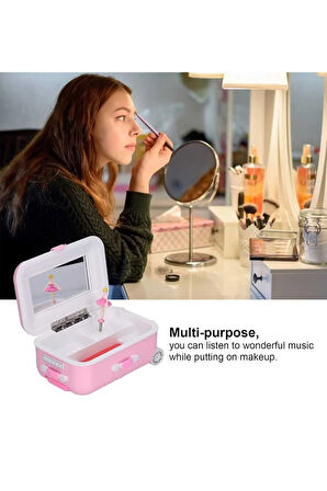 Bavul Görünümlü Takı Kutusu, Plastik  Süs Valiz, Müzik Kutusu