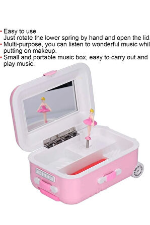 Bavul Görünümlü Takı Kutusu, Plastik  Süs Valiz, Müzik Kutusu