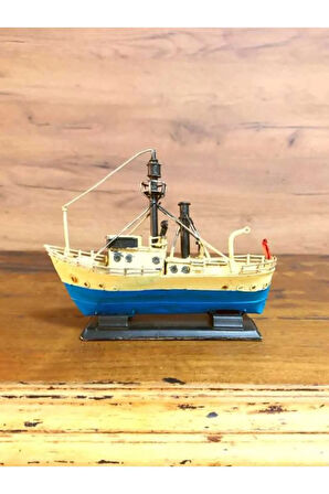 El Yapımı Nostaljik Dekoratif Balıkçı Gemisi Metal Süsler