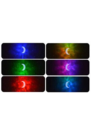 Çocuk Hareketli Projektör Yıldız Gökyüzü Işıkları Ay Galaxy Bluetooth Gece-Led Masa Lambası