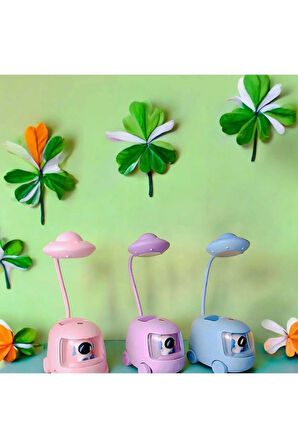 Sevimli Araba Tasarımlı Şarj Edilebilir Gece & Masa Lambası