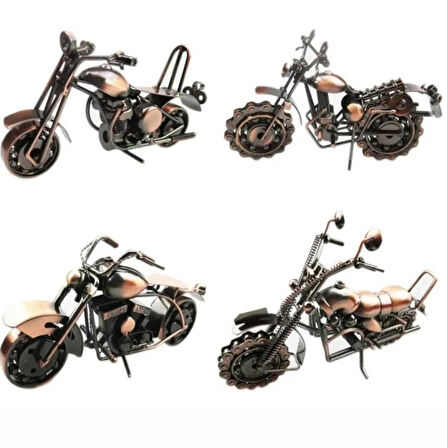  El Yapımı Vintage Demir Motorsiklet Modeli Ev-ofis Için Dekoratif Metal Süs Küçük Boy
