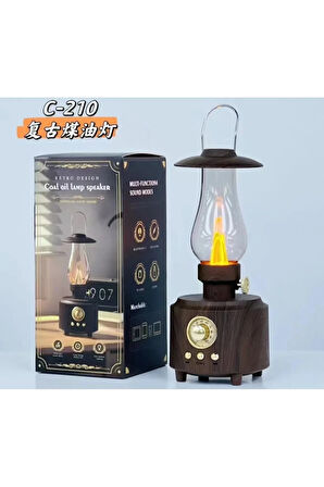 Klasik Vintage Gazyağı Retro Bluetooth Hoparlör Lamba Ses Müzik Su Geçirmez Kablosuz