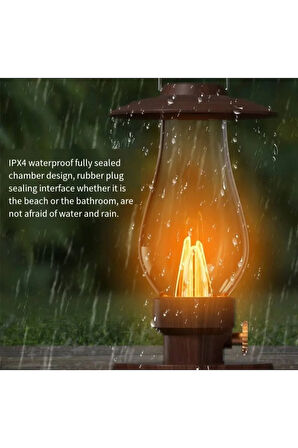 Klasik Vintage Gazyağı Retro Bluetooth Hoparlör Lamba Ses Müzik Su Geçirmez Kablosuz