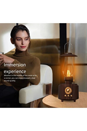 Klasik Vintage Gazyağı Retro Bluetooth Hoparlör Lamba Ses Müzik Su Geçirmez Kablosuz